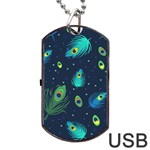 Feather, Bird, Pattern, Dog Tag USB Flash (One Side) Front