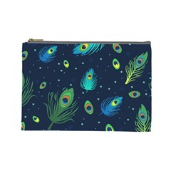 Feather, Bird, Pattern, Cosmetic Bag (large) by nateshop