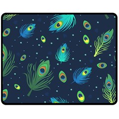 Feather, Bird, Pattern, Two Sides Fleece Blanket (medium) by nateshop