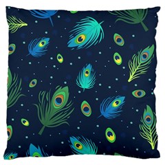 Feather, Bird, Pattern, Large Premium Plush Fleece Cushion Case (two Sides) by nateshop