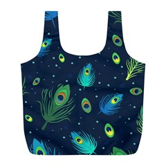 Feather, Bird, Pattern, Full Print Recycle Bag (l) by nateshop