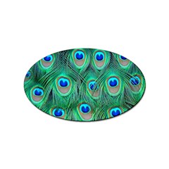 Peacock Feathers, Bonito, Bird, Blue, Colorful, Feathers Sticker Oval (10 Pack) by nateshop