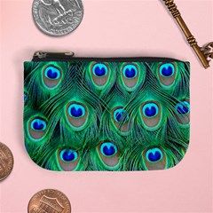 Peacock Feathers, Bonito, Bird, Blue, Colorful, Feathers Mini Coin Purse