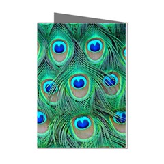 Peacock Feathers, Bonito, Bird, Blue, Colorful, Feathers Mini Greeting Cards (pkg Of 8) by nateshop