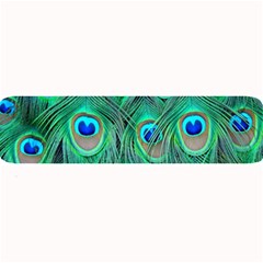 Peacock Feathers, Bonito, Bird, Blue, Colorful, Feathers Large Bar Mat by nateshop