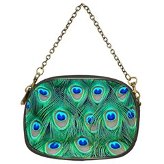 Peacock Feathers, Bonito, Bird, Blue, Colorful, Feathers Chain Purse (one Side)