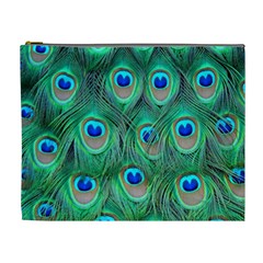 Peacock Feathers, Bonito, Bird, Blue, Colorful, Feathers Cosmetic Bag (xl) by nateshop