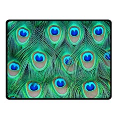 Peacock Feathers, Bonito, Bird, Blue, Colorful, Feathers Fleece Blanket (small) by nateshop