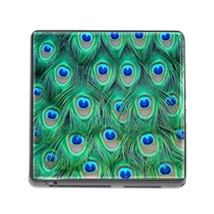 Peacock Feathers, Bonito, Bird, Blue, Colorful, Feathers Memory Card Reader (square 5 Slot) by nateshop