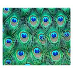 Peacock Feathers, Bonito, Bird, Blue, Colorful, Feathers Two Sides Premium Plush Fleece Blanket (small) by nateshop