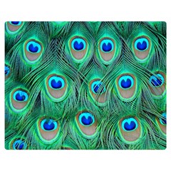 Peacock Feathers, Bonito, Bird, Blue, Colorful, Feathers Two Sides Premium Plush Fleece Blanket (medium) by nateshop