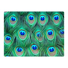 Peacock Feathers, Bonito, Bird, Blue, Colorful, Feathers Two Sides Premium Plush Fleece Blanket (mini) by nateshop