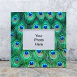 Peacock Feathers, Bonito, Bird, Blue, Colorful, Feathers White Box Photo Frame 4  x 6  Front