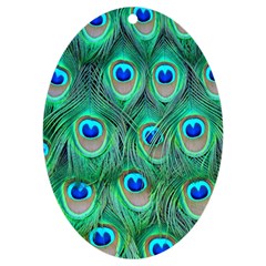 Peacock Feathers, Bonito, Bird, Blue, Colorful, Feathers Uv Print Acrylic Ornament Oval by nateshop