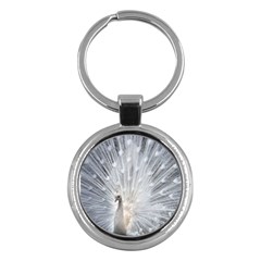 White Feathers, Animal, Bird, Feather, Peacock Key Chain (round) by nateshop