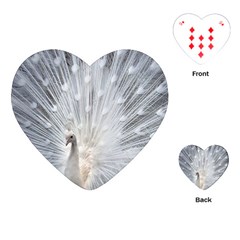 White Feathers, Animal, Bird, Feather, Peacock Playing Cards Single Design (heart) by nateshop