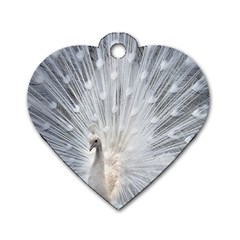 White Feathers, Animal, Bird, Feather, Peacock Dog Tag Heart (one Side) by nateshop