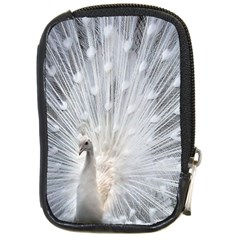 White Feathers, Animal, Bird, Feather, Peacock Compact Camera Leather Case by nateshop