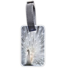 White Feathers, Animal, Bird, Feather, Peacock Luggage Tag (one Side) by nateshop