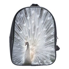 White Feathers, Animal, Bird, Feather, Peacock School Bag (large) by nateshop