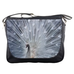 White Feathers, Animal, Bird, Feather, Peacock Messenger Bag by nateshop