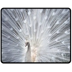 White Feathers, Animal, Bird, Feather, Peacock Two Sides Fleece Blanket (medium) by nateshop