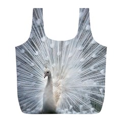 White Feathers, Animal, Bird, Feather, Peacock Full Print Recycle Bag (l) by nateshop