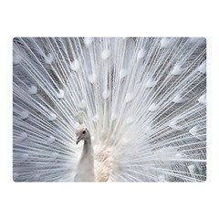 White Feathers, Animal, Bird, Feather, Peacock Two Sides Premium Plush Fleece Blanket (mini) by nateshop