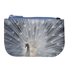 White Feathers, Animal, Bird, Feather, Peacock Large Coin Purse by nateshop