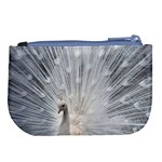 White Feathers, Animal, Bird, Feather, Peacock Large Coin Purse Back