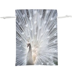 White Feathers, Animal, Bird, Feather, Peacock Lightweight Drawstring Pouch (xl) by nateshop