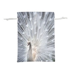 White Feathers, Animal, Bird, Feather, Peacock Lightweight Drawstring Pouch (s) by nateshop