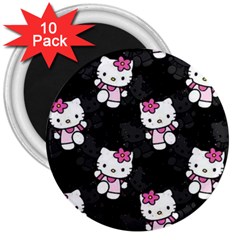 Hello Kitty, Pattern, Supreme 3  Magnets (10 Pack)  by nateshop