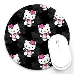 Hello Kitty, Pattern, Supreme Round Mousepad by nateshop