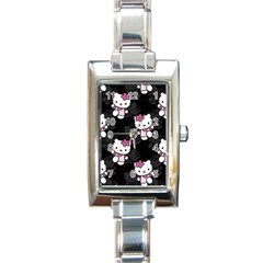 Hello Kitty, Pattern, Supreme Rectangle Italian Charm Watch by nateshop