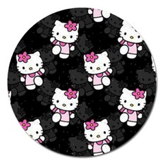 Hello Kitty, Pattern, Supreme Magnet 5  (round) by nateshop