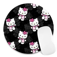 Hello Kitty, Pattern, Supreme Round Mousepad by nateshop