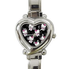 Hello Kitty, Pattern, Supreme Heart Italian Charm Watch by nateshop