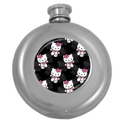 Hello Kitty, Pattern, Supreme Round Hip Flask (5 Oz) by nateshop