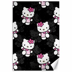 Hello Kitty, Pattern, Supreme Canvas 24  X 36  by nateshop