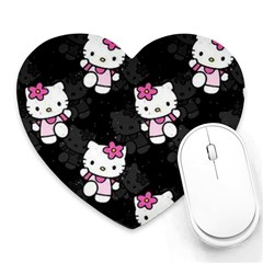 Hello Kitty, Pattern, Supreme Heart Mousepad by nateshop