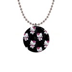 Hello Kitty, Pattern, Supreme 1  Button Necklace Front