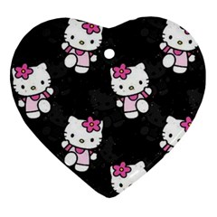 Hello Kitty, Pattern, Supreme Heart Ornament (two Sides) by nateshop