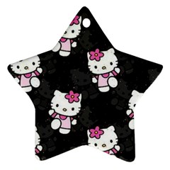 Hello Kitty, Pattern, Supreme Star Ornament (two Sides) by nateshop