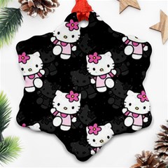 Hello Kitty, Pattern, Supreme Snowflake Ornament (two Sides) by nateshop