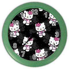 Hello Kitty, Pattern, Supreme Color Wall Clock by nateshop