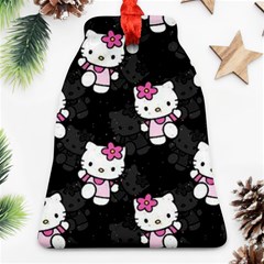 Hello Kitty, Pattern, Supreme Bell Ornament (two Sides) by nateshop