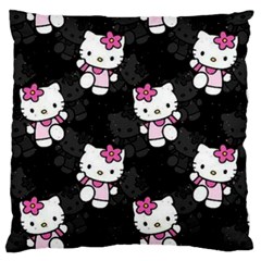 Hello Kitty, Pattern, Supreme Large Premium Plush Fleece Cushion Case (two Sides) by nateshop