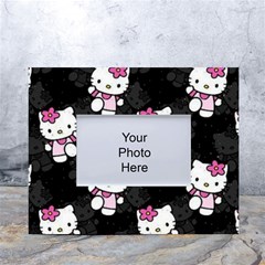 Hello Kitty, Pattern, Supreme White Tabletop Photo Frame 4 x6  by nateshop