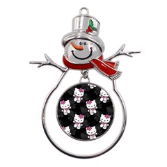 Hello Kitty, Pattern, Supreme Metal Snowman Ornament by nateshop